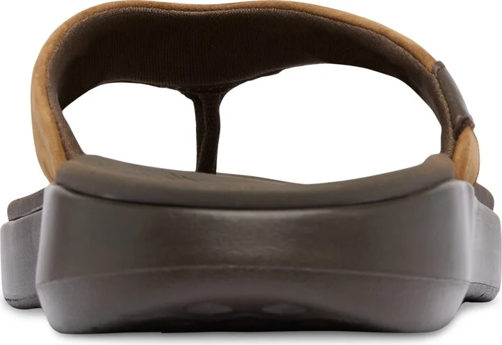 Columbia Men's Boatside Leather Lightweight Flip Flop Sandals - Tundra, Light Brown - Image 3