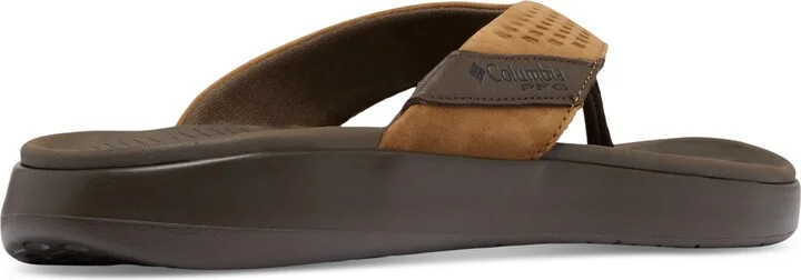 Columbia Men's Boatside Leather Lightweight Flip Flop Sandals - Tundra, Light Brown - Image 4