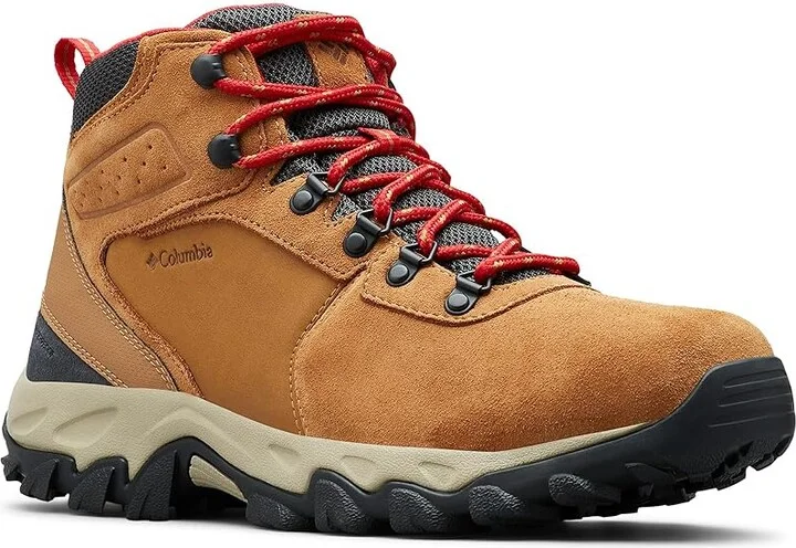 Columbia Newton Ridge Plus II Suede Waterproof Men's Climbing Shoes Elk/Mountain Red : 7.5 E - Wide, Leather/Suede