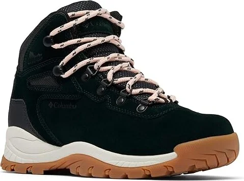 Columbia Newton Ridge Plus Waterproof Amped Women's Shoes Black/Blush Rose : 8 D - Wide, Leather/Rubber/Suede