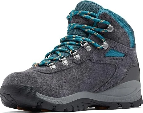 Columbia Newton Ridge Plus Waterproof Amped Women's Shoes Shark/River Blue 1 : 10.5 B - Medium, Leather/Rubber/Suede - Image 5
