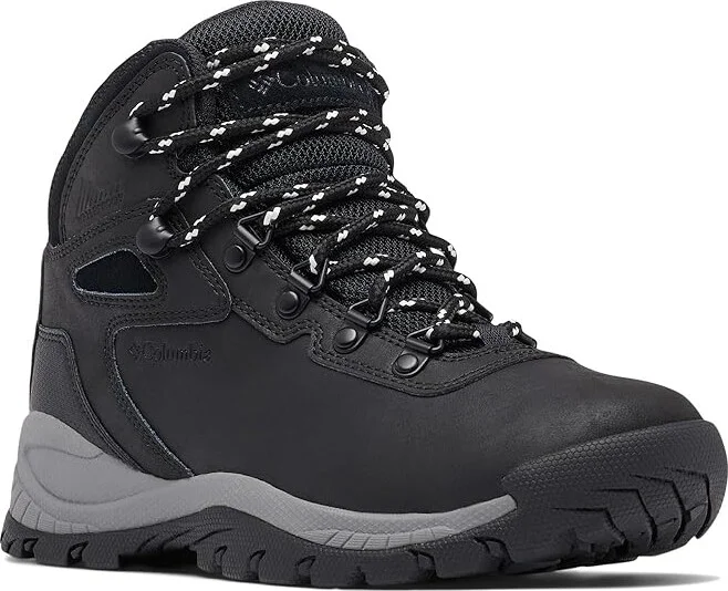 Columbia Newton Ridge Plus Women's Hiking Boots Black/Chalk 1 : 10 D - Wide, Leather/Rubber