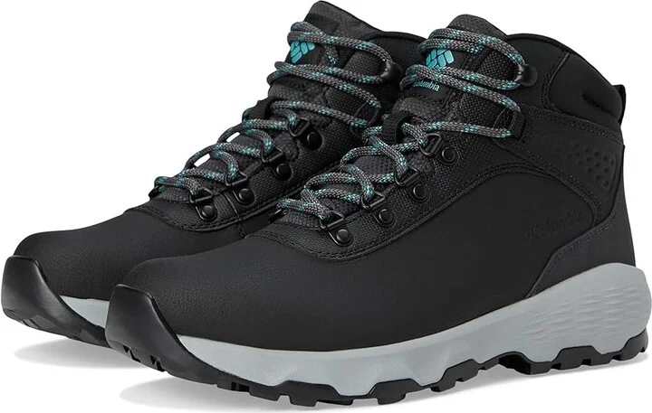 Columbia Newton Wander Leather Women's Climbing Shoes Black/Teal : 9.5 D - Wide, Canvas/Leather