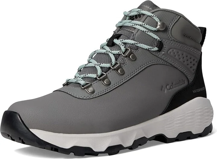 Columbia Newton Wander Leather Women's Climbing Shoes Quarry/Cool Green : 10 B - Medium, Canvas/Leather - Image 5