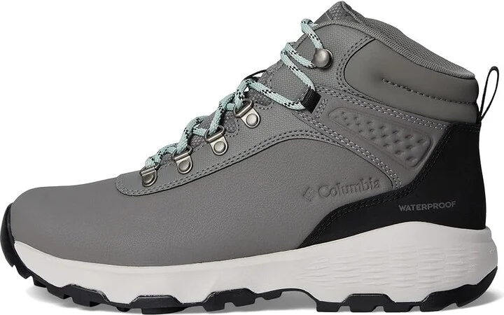 Columbia Newton Wander Leather Women's Climbing Shoes Quarry/Cool Green : 10 B - Medium, Canvas/Leather - Image 6
