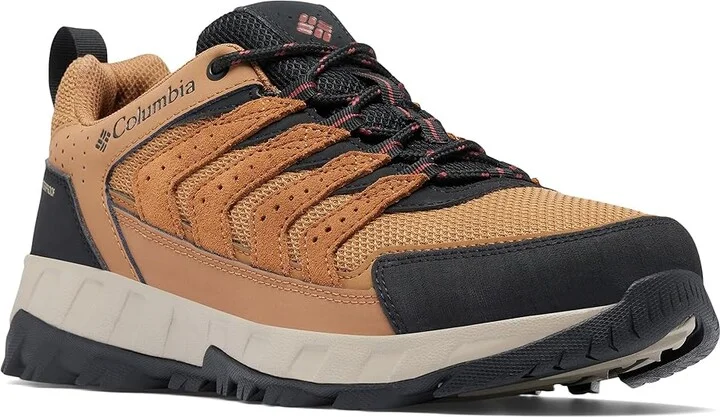 Columbia Strata Trail Low Waterproof Men's Climbing Shoes Elk/Spice : 12 D - Medium, Suede/Textile