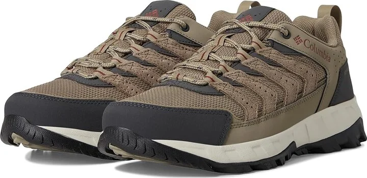 Columbia Strata Trail Low Waterproof Men's Climbing Shoes Pebble/Spice : 9.5 D - Medium, Suede/Textile