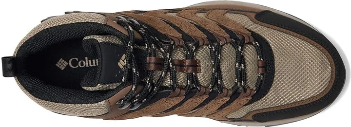 Columbia Strata Trail Mid Waterproof Men's Climbing Shoes Dark Brown/Khaki II : 10.5 D - Medium, Suede/Textile - Image 2