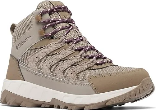 Columbia Strata Trail Mid Waterproof Women's Climbing Shoes Kettle/Blush Rose : 7.5 B - Medium, Leather/Suede