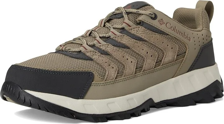 Columbia Strata Trailtm Low Men's Shoes Pebble/Spice : 9.5 E - Wide, Leather - Image 5