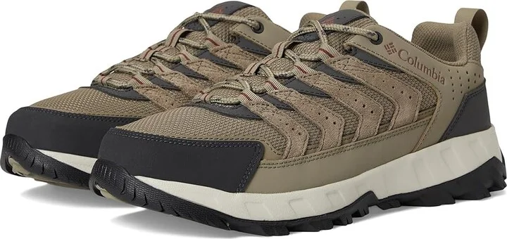 Columbia Strata Trailtm Low Men's Shoes Pebble/Spice : 9.5 E - Wide, Leather
