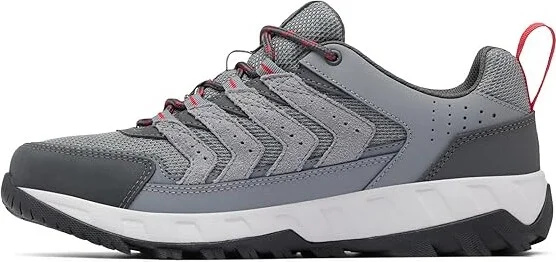 Columbia Strata Trailtm Low Men's Shoes TI Grey Steel/Mountain Red : 10 D - Medium, Leather - Image 6
