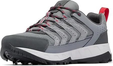 Columbia Strata Trailtm Low Men's Shoes TI Grey Steel/Mountain Red : 10 D - Medium, Leather