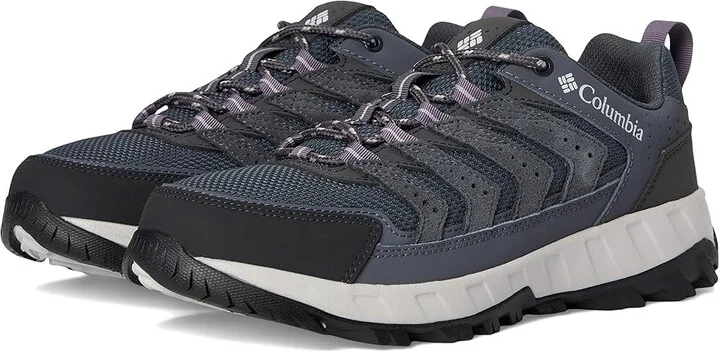 Columbia Strata Trailtm Low Women's Shoes Graphite/Vapor : 9.5 D - Wide, Leather/Rubber