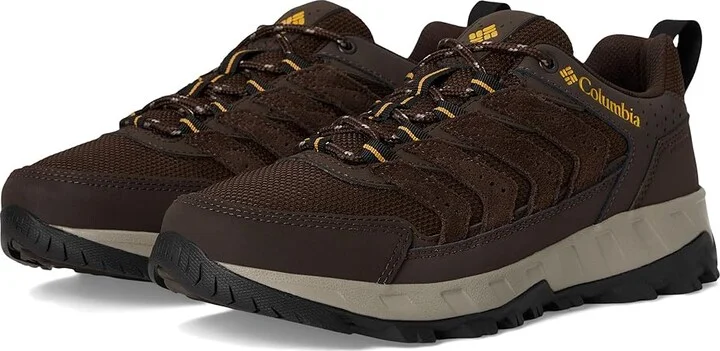 Columbia Strata Trailtm Low Wp Men's Shoes Cordovan/Golden Yellow : 10 D - Medium, Leather
