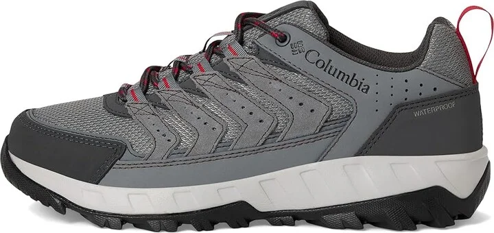 Columbia Strata Trailtm Low Wp Men's Shoes TI Grey Steel/Mountain Red : 10.5 D - Medium, Leather - Image 6