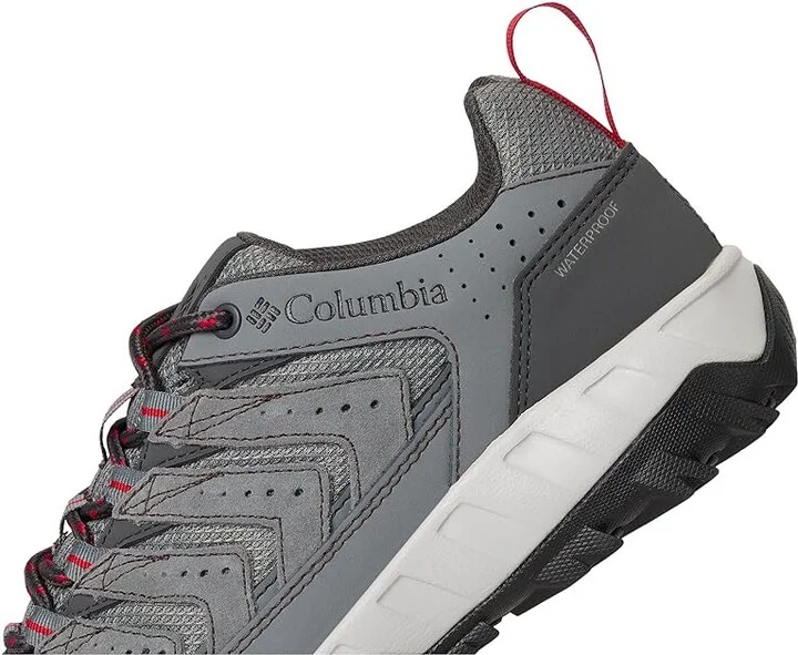Columbia Strata Trailtm Low Wp Men's Shoes TI Grey Steel/Mountain Red : 10.5 D - Medium, Leather - Image 7
