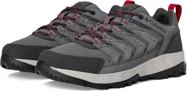 Columbia Strata Trailtm Low Wp Men's Shoes TI Grey Steel/Mountain Red : 10.5 D - Medium, Leather