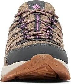 Columbia Strata Trailtm Low Wp Women's Shoes Wet Sand/Berry Patch : 10 D - Wide, Leather - Image 5
