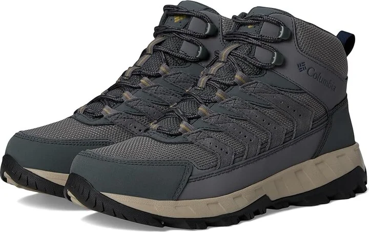 Columbia Strata Trailtm Mid Wp Men's Shoes City Grey/Savory : 10 D - Medium, Suede/Synthetic
