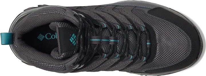 Columbia Strata Trailtm Mid Wp Women's Shoes Dark Grey/Teal : 9 B - Medium, Leather - Image 2