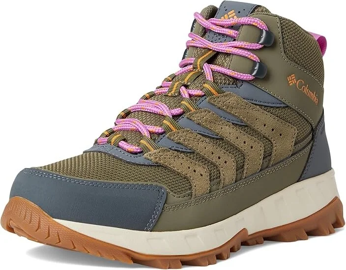 Columbia Strata Trailtm Mid Wp Women's Shoes Stone Green/Sunstone : 10 B - Medium, Leather/Rubber - Image 5