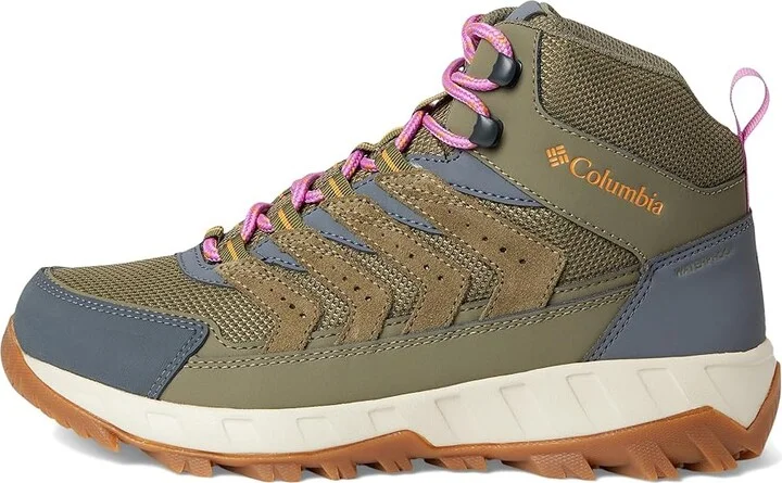 Columbia Strata Trailtm Mid Wp Women's Shoes Stone Green/Sunstone : 10 B - Medium, Leather/Rubber - Image 6