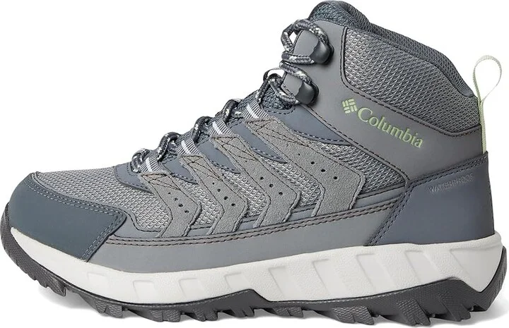 Columbia Strata Trailtm Mid Wp Women's Shoes TI Grey Steel/Sage Leaf : 10 B - Medium, Leather/Rubber - Image 6