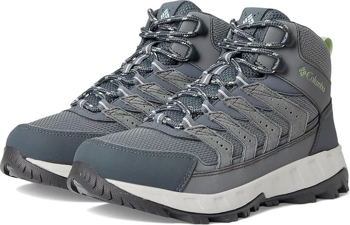 Columbia Strata Trailtm Mid Wp Women's Shoes TI Grey Steel/Sage Leaf : 10 B - Medium, Leather/Rubber