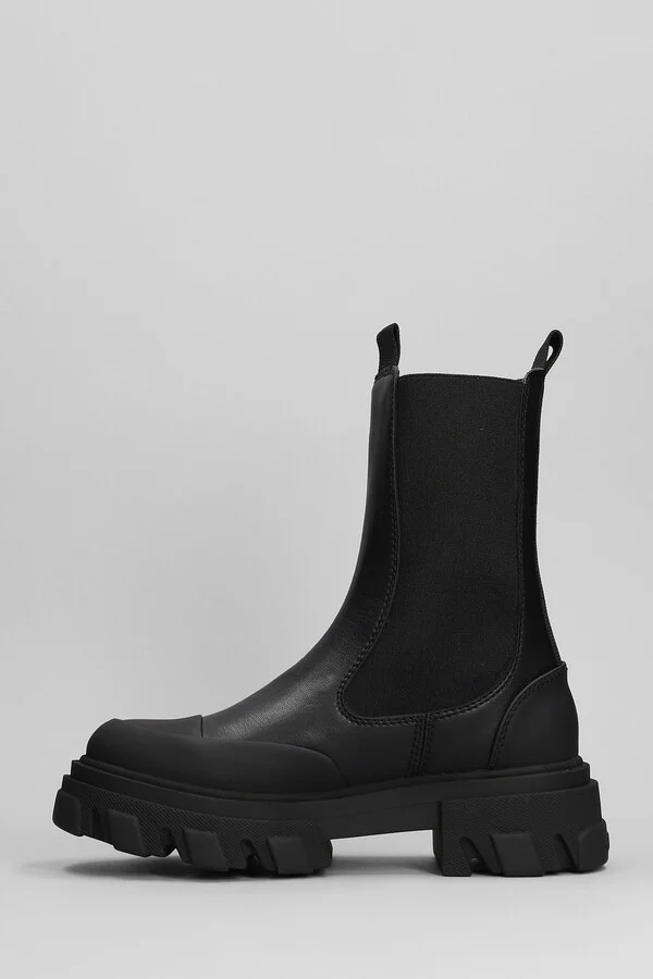 Combat Boots In Black Faux Leather - Image 3