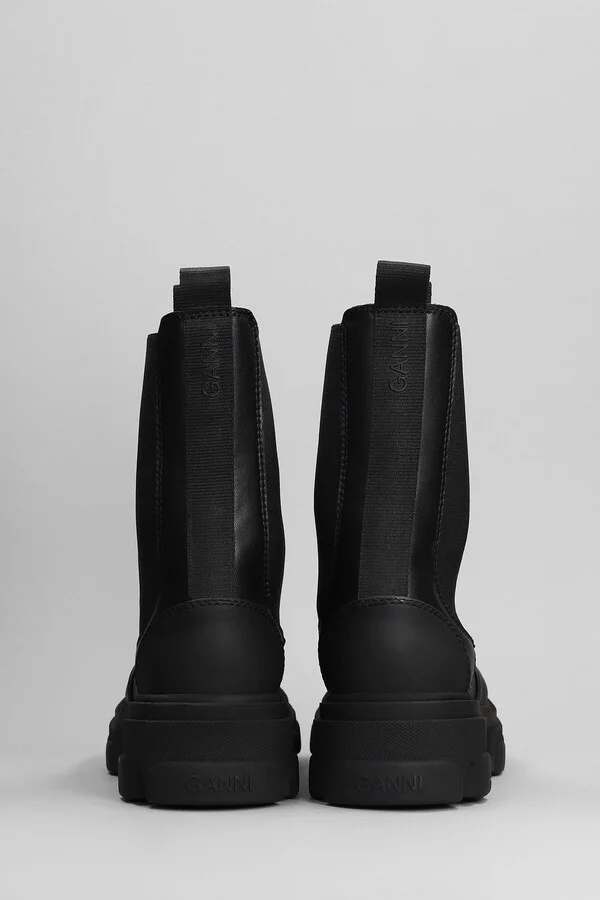 Combat Boots In Black Faux Leather - Image 4