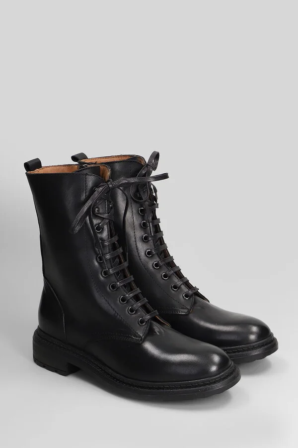 Combat Boots In Black Leather - Image 2
