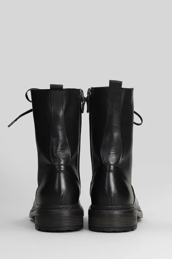Combat Boots In Black Leather - Image 4