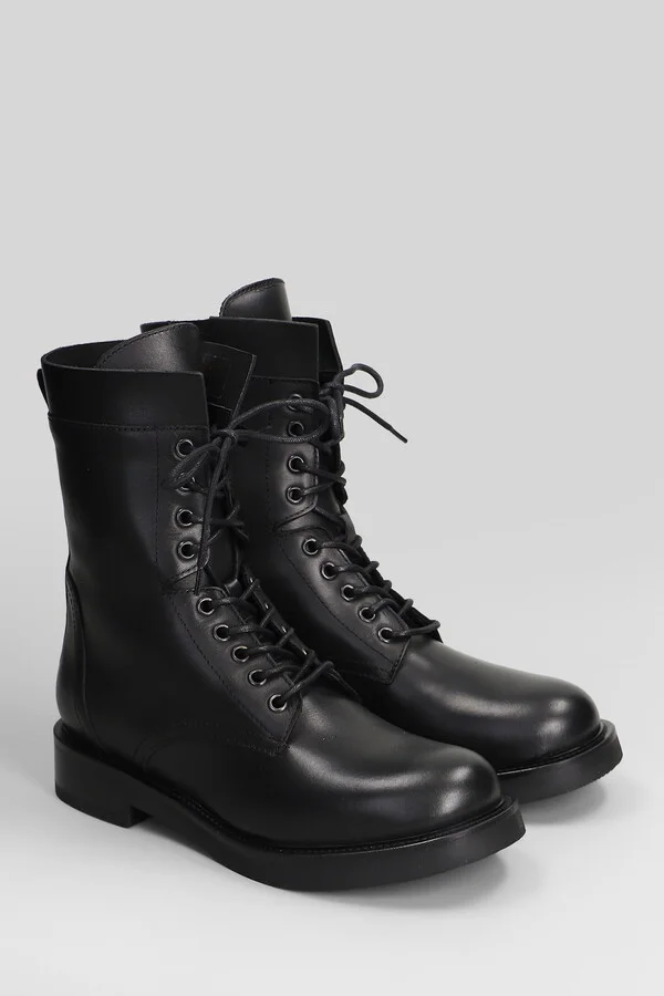 Combat Boots In Black Leather - Image 2