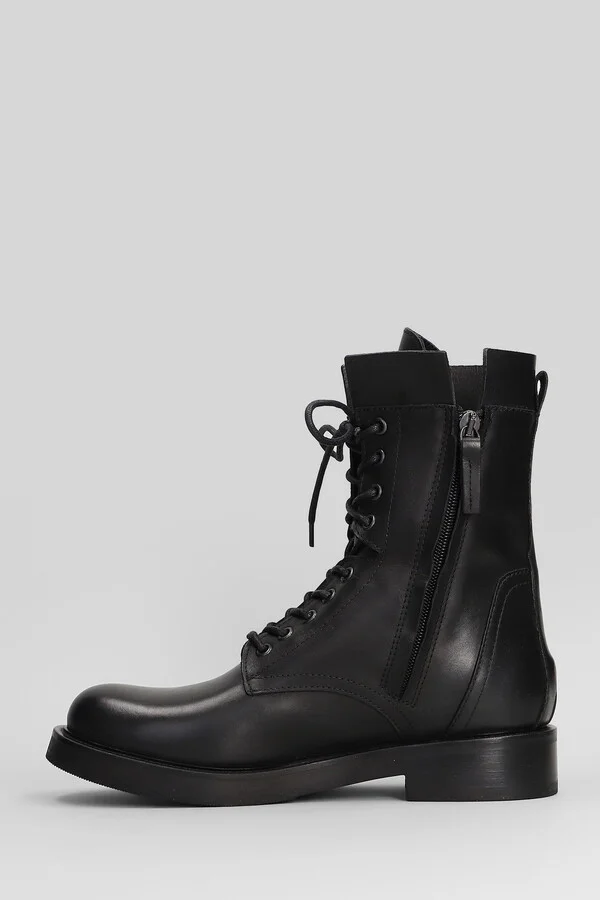 Combat Boots In Black Leather - Image 3