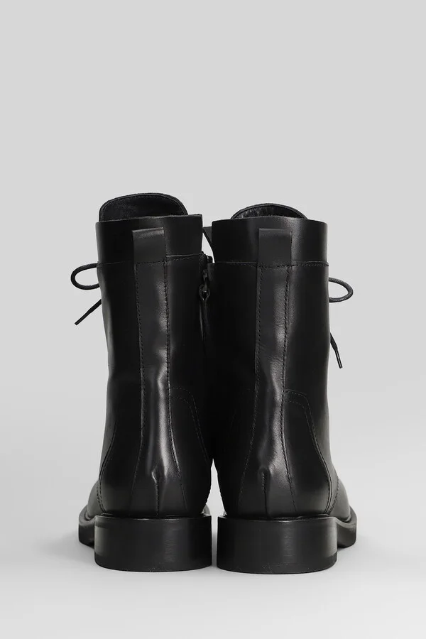 Combat Boots In Black Leather - Image 4