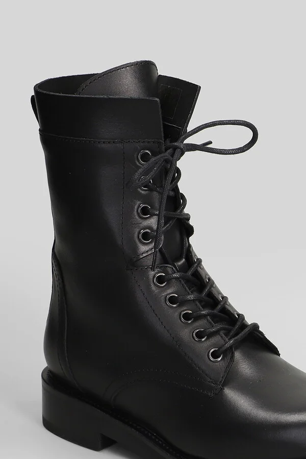 Combat Boots In Black Leather - Image 5