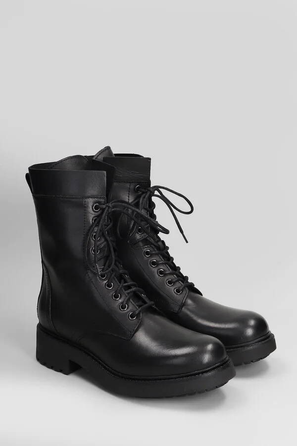 Combat Boots In Black Leather - Image 2