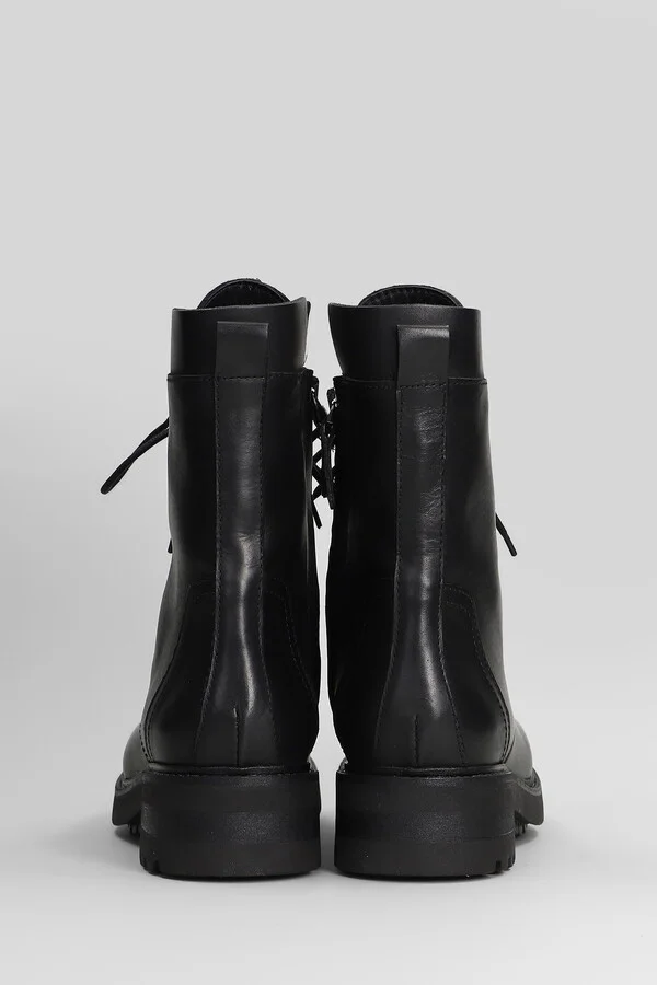 Combat Boots In Black Leather - Image 4