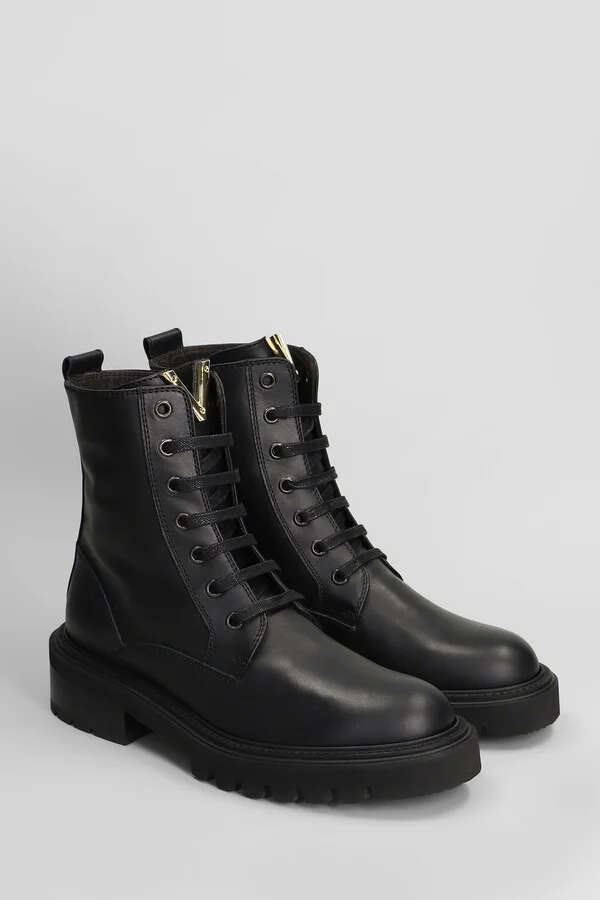 Combat Boots In Black Leather - Image 2