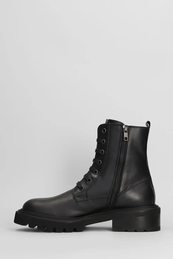 Combat Boots In Black Leather - Image 3