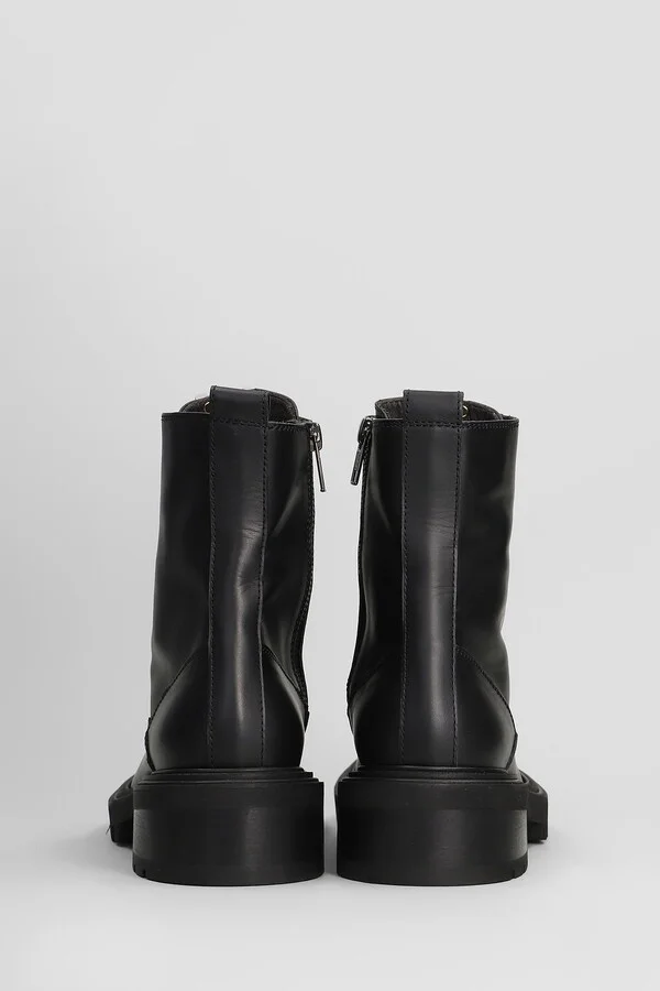 Combat Boots In Black Leather - Image 4