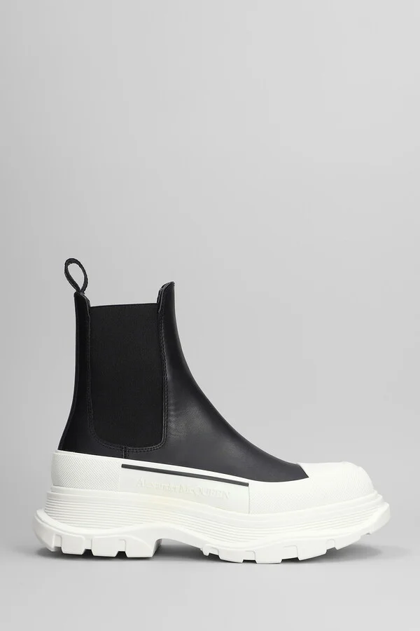 Combat Boots In Black Leather