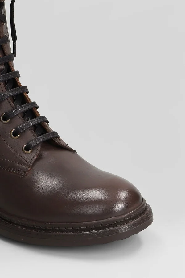 Combat Boots In Dark Brown Leather - Image 5