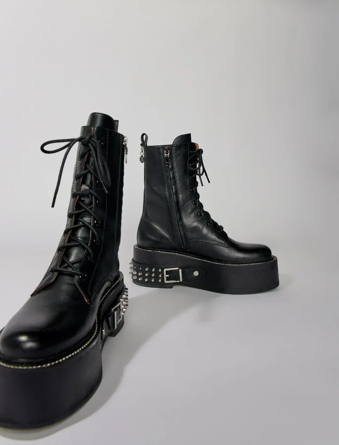 Combat boots with punk details - Image 2