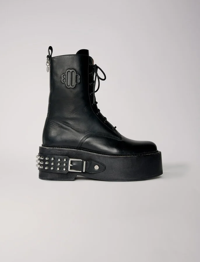 Combat boots with punk details
