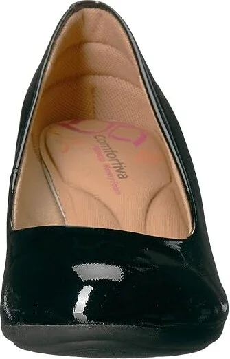 Comfortiva Amora High Women's Heels Black Goat Patent : 6 M (B), Leather - Image 6