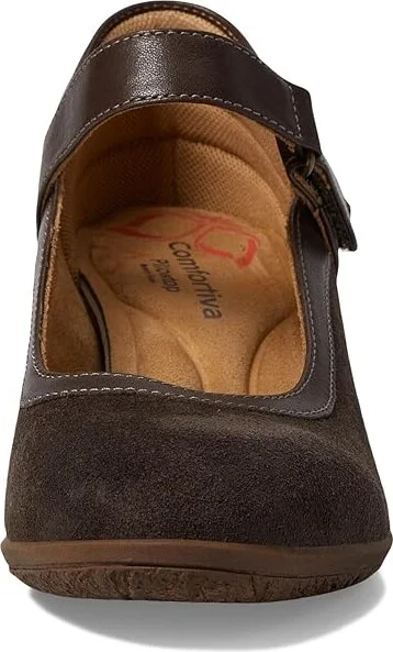 Comfortiva Barnes High Women's Heels Dark Brown : 8.5 M (B), Leather/Suede - Image 2