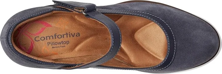 Comfortiva Barnes High Women's Heels Storm Blue : 6 W (D), Leather/Suede - Image 2