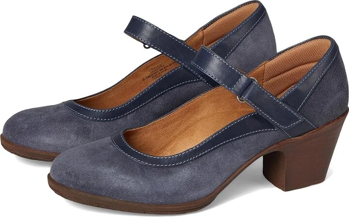 Comfortiva Barnes High Women's Heels Storm Blue : 6 W (D), Leather/Suede